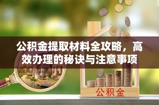 霞山公积金提取材料全攻略，高效办理的秘诀与注意事项